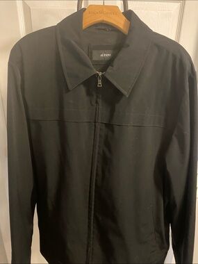Alfani Black Lightweight Zip-Up Shirt Jacket size L